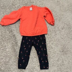 Carter's Black Leggings with Red Accents